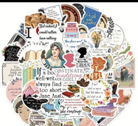 Jane Austen Stickers - Waterproof for Bottles, Laptops