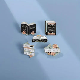 Charming Book-Themed Bibliophiles Enamel Pins