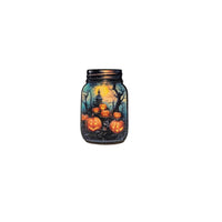 Skull and Pumpkins In Jar Magnet Set - Home Decor