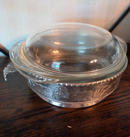 MCM Pyrex Casserole Dish in an Aluminum Holder