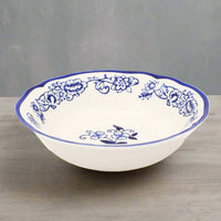 Blue Garden 4 Piece Hand-painted Soup Bowls