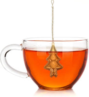 Beautiful Christmas Tree Tea Infuser Gold Plated Stainless Steel - 10 Pcs