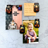 Skull and Pumpkins In Jar Magnet Set - Home Decor
