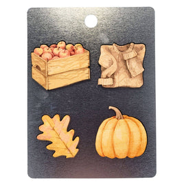 Pumpkin & Apple Picking Magnet Set - Fall Decor