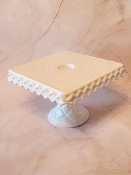 Milk Glass Cake Stand - Indiana Glass Company (1970's)