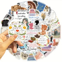 Jane Austen Stickers - Waterproof for Bottles, Laptops
