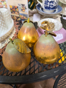 Vintage Gilded Glass Pears