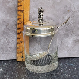 Rogers Oneida Scandanavia Silver Plate Lid and Glass Sugar Bowl (1880's)