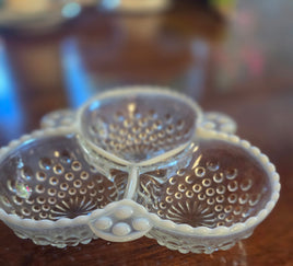 Fenton Moonstone Opalescent Hobnail Candy Dish