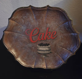 Handcrafted Silver-Plate Cake Tray (decorative only)