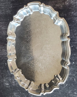 Vintage Leonard Silver Plated Footed Serving Tray